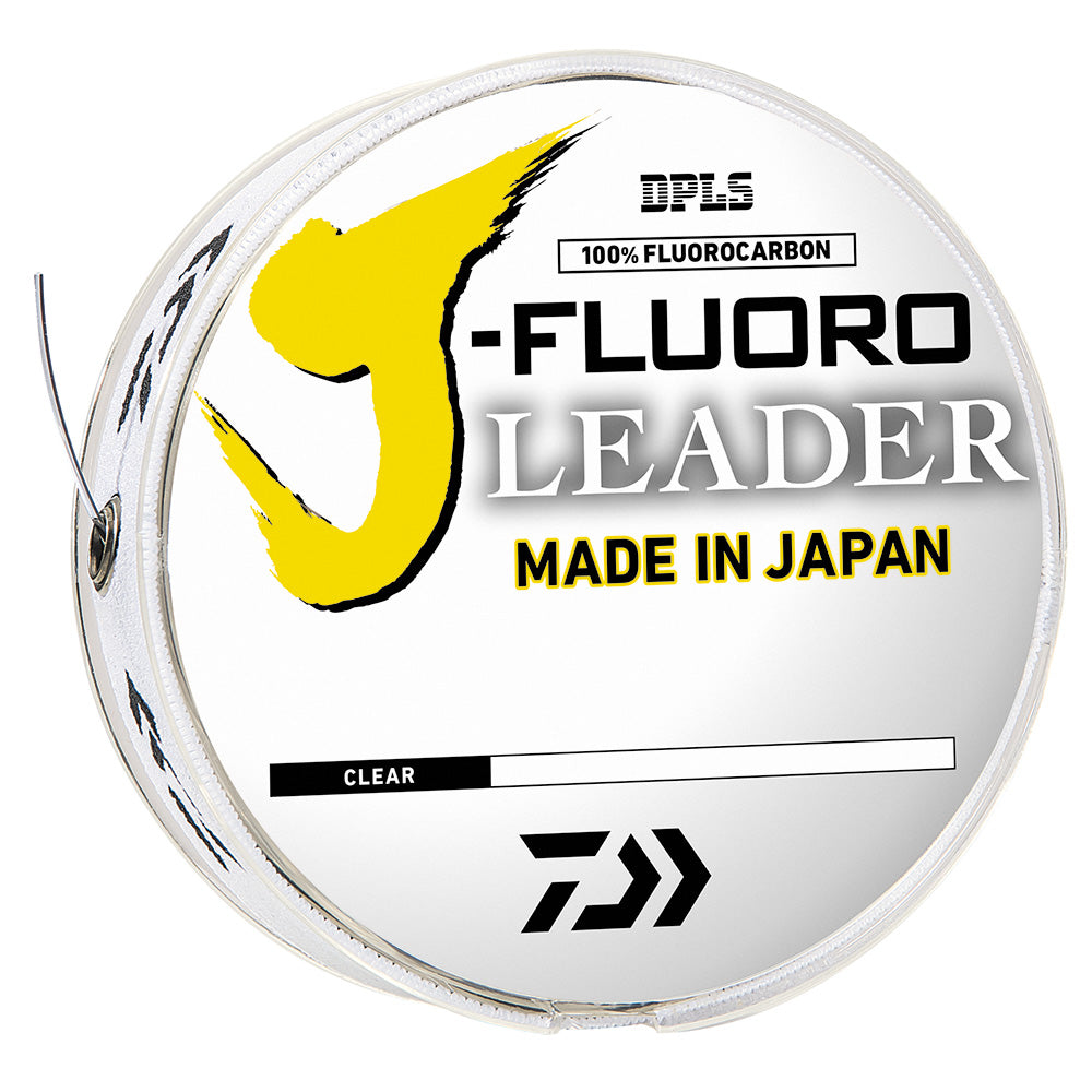 Daiwa J-FLUORO 100% fluorocarbon leader material spool, clear, made in Japan