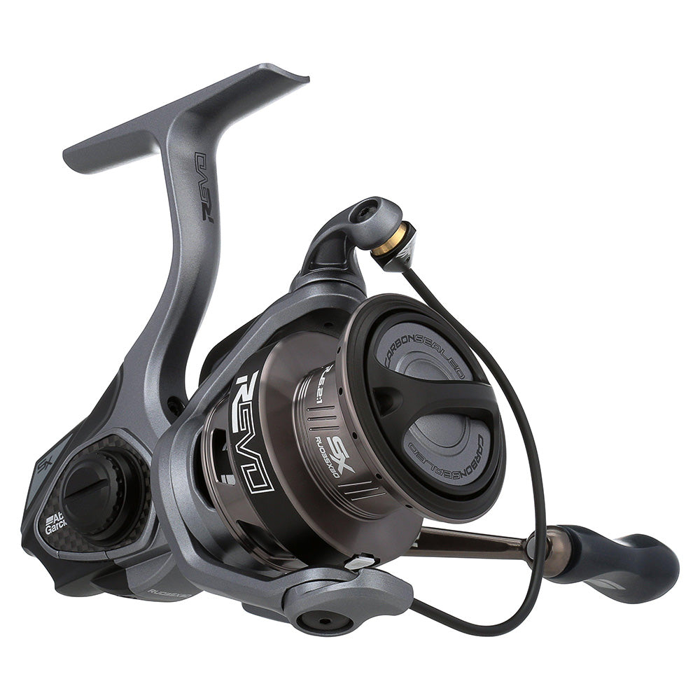 Abu Garcia Revo SX SP30 freshwater spinning reel with asymmetrical body and Carbon Matrix drag