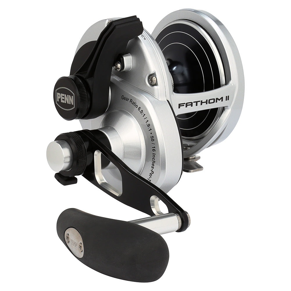 PENN Fathom II Lever Drag 2-Speed 40NLD2 Saltwater Reel in Black and Silver