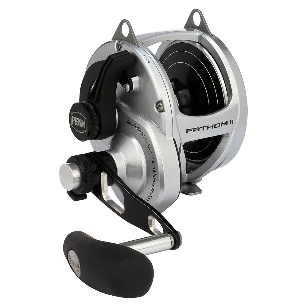 PENN Fathom II Lever Drag 2-Speed 60NLD2 saltwater reel in black and silver