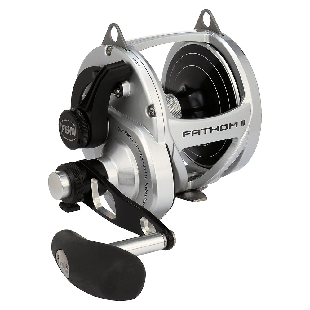 PENN Fathom II 80LD2 two-speed lever drag saltwater reel in black and silver