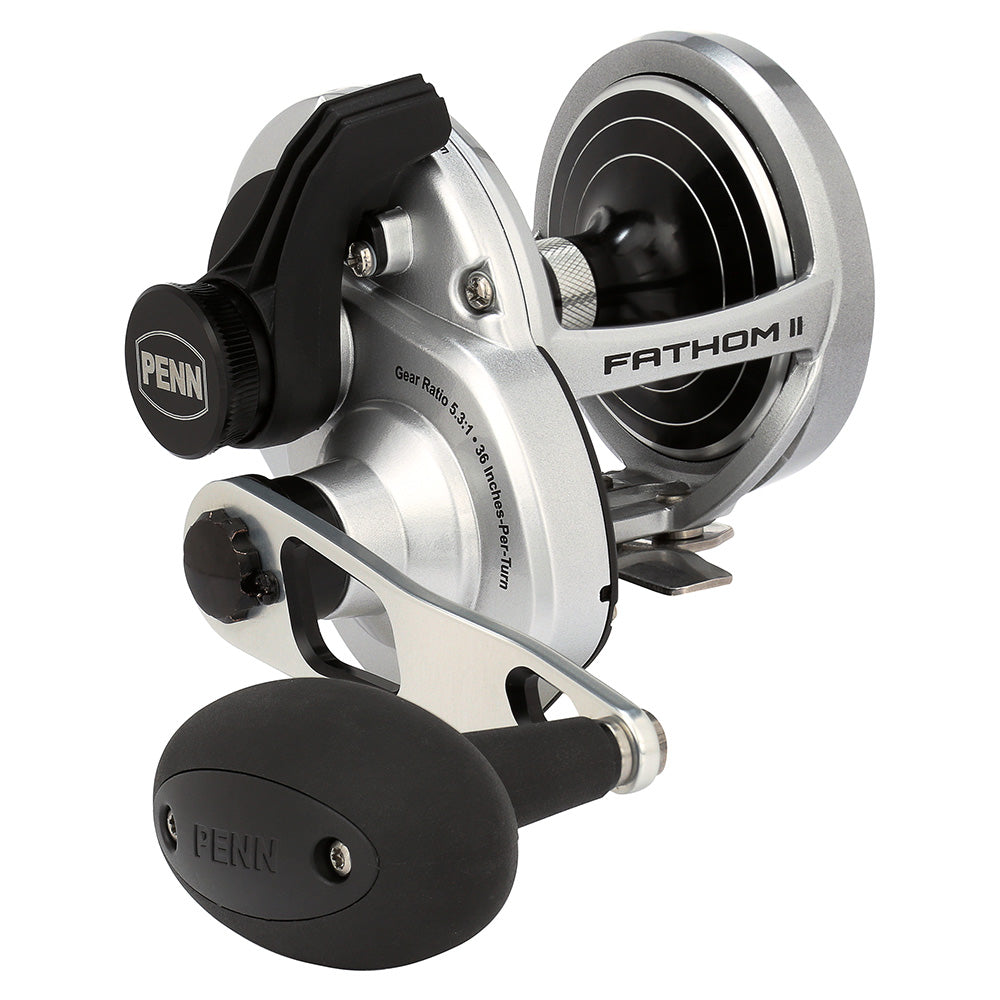 PENN Fathom II 30LD Lever Drag Single Speed Conventional Reel in Black/Silver