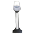 Attwood 5122-08-7 all-round fixed base 8-inch pole navigation light with white frosted globe lens and black composite base