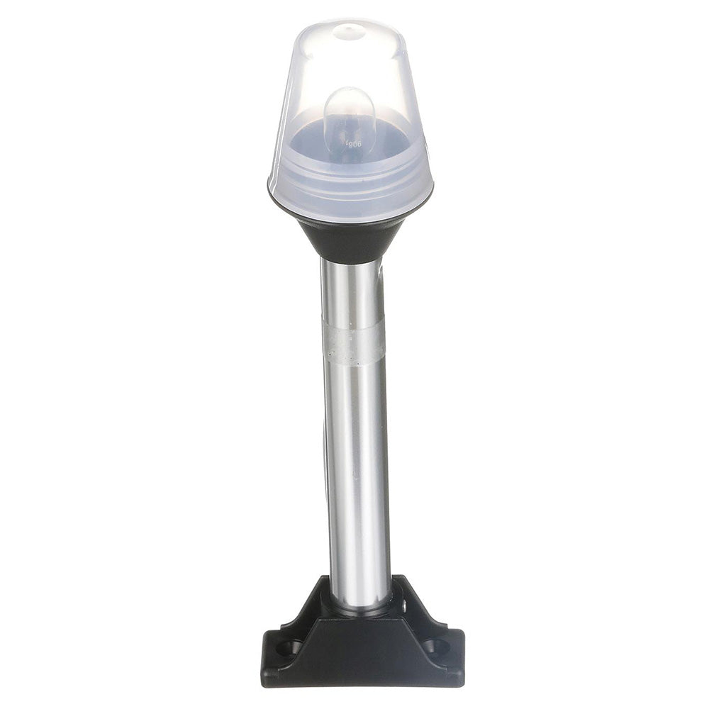 Attwood 5122-08-7 all-round fixed base 8-inch pole navigation light with white frosted globe lens and black composite base