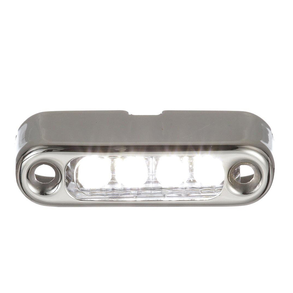 Attwood White LED Micro Light with stainless steel bezel and vertical mount for marine use