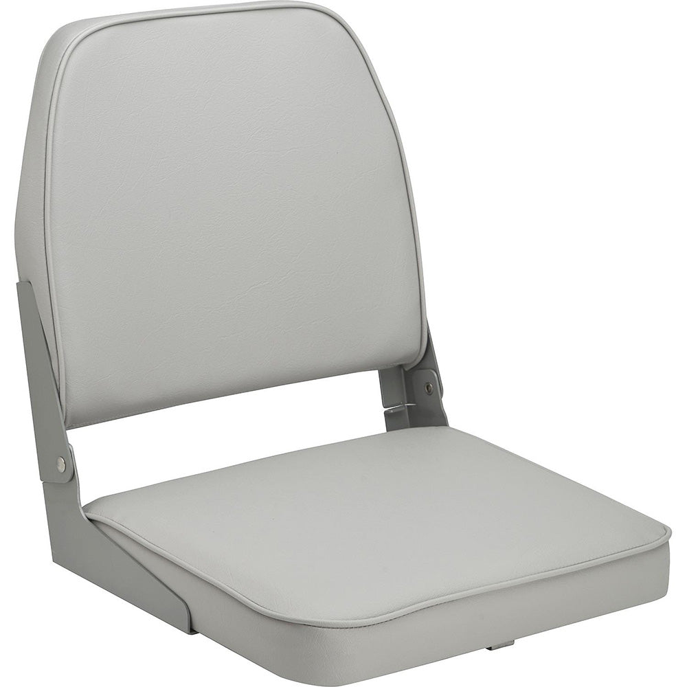 Attwood Swivl-Eze Low Back Padded Flip Seat with aluminum hinges and UV-resistant vinyl upholstery