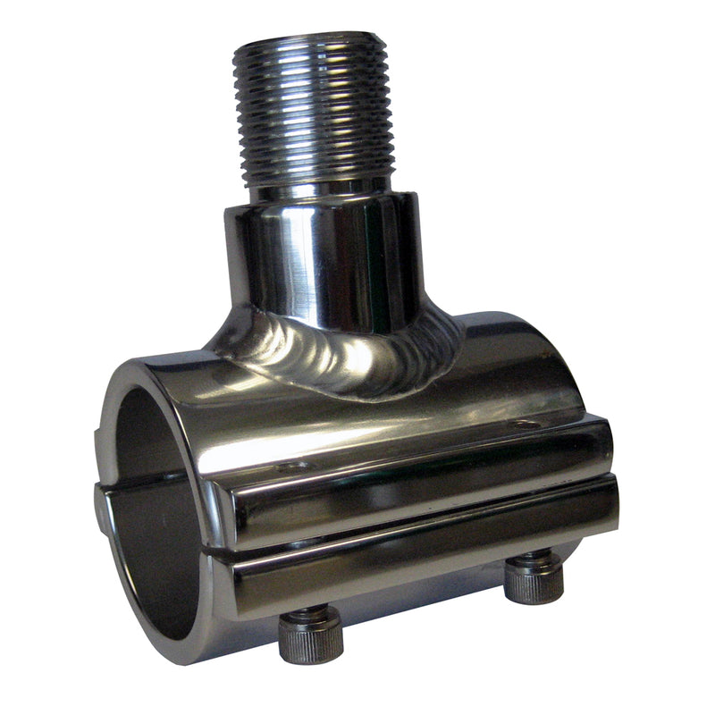 Lee's Clamp-On Antenna Mount for 1.315 inch pipe, silver anodized marine-grade aluminum, horizontal mount