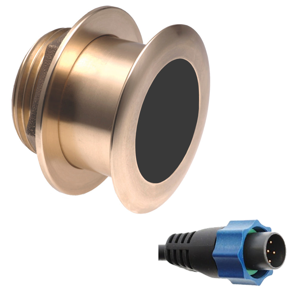 Airmar B164 1kW 20-degree tilted element flush-mount bronze thru-hull transducer with blue connector and 10M cable