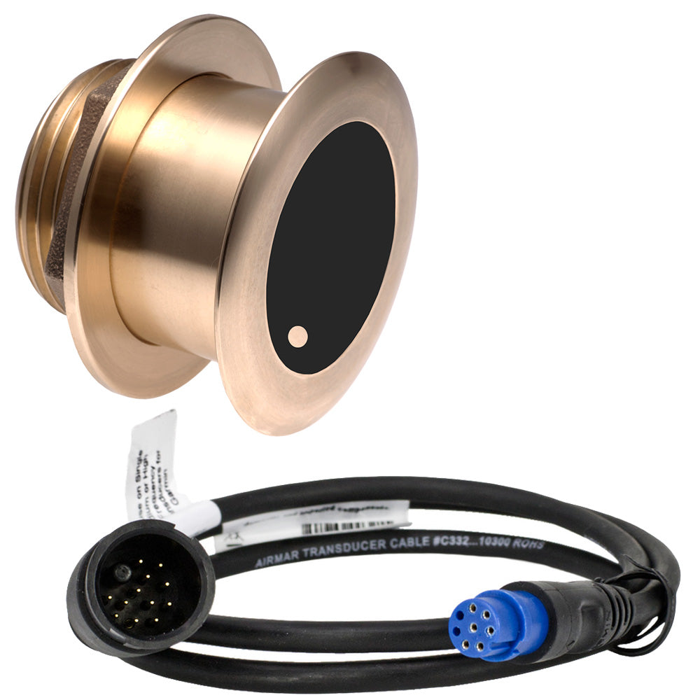 Airmar B175L Bronze 0 Degree Tilted Element Thru-Hull CHIRP Transducer with Garmin 8-Pin Connector