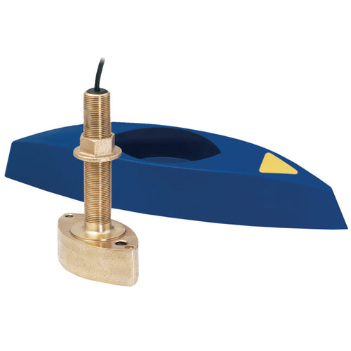 Airmar B45-DT-HB 600W dual-frequency bronze thru-hull transducer with fairing block and Humminbird #9 connector