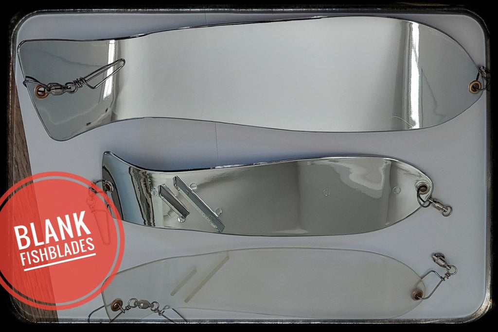 Ice Strong Outdoors - 10" ChromeDual Fin and NO Fin Options Fishblades  PERSONALIZED!