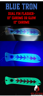 Ice Strong Outdoors - 10" or 12" Chrome Fishblades - Dragon/Dragon Slayer/Blue Tron/Green Tron