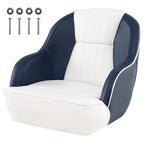 Pontoon Boat Captain Seat with Armrests - Blue & White