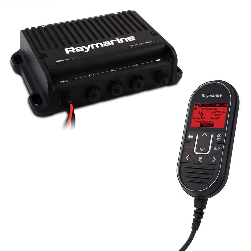 Raymarine Ray91 modular dual-station VHF black box radio system with AIS receiver and RayMic wired handset