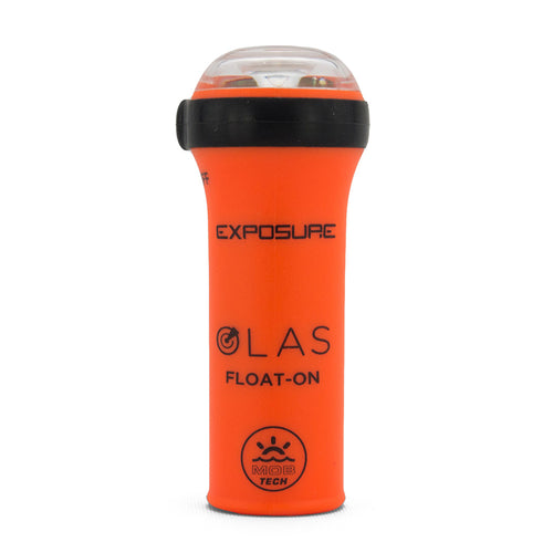 ACR OLAS Exposure Series MOB Float-On Light in orange with water-activated strobe and LED flashlight