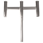 TACO Deluxe Trident Rod Holder Cluster Straight polished aluminum three-rod gunnel mount for kite fishing