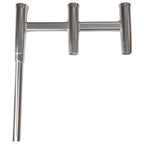 TACO Deluxe Trident Rod Holder Cluster Offset welded high-polished aluminum three-rod mount with offset flared holders and eye strap