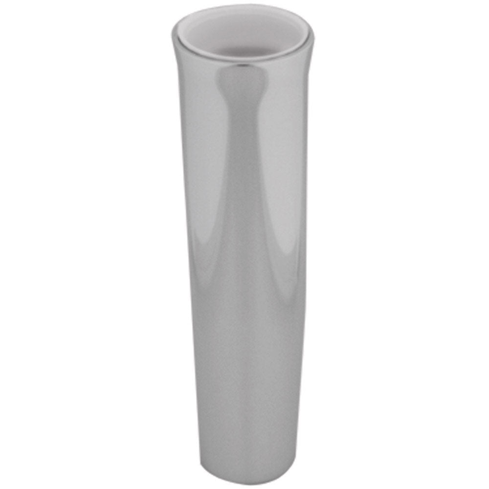 TACO Marine flared weld-on rod holder polished anodized aluminum 9-3/4 inch white PVC liner
