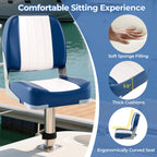 Folding Boat Seats 2-Pack Low Back Waterproof Marine Chairs