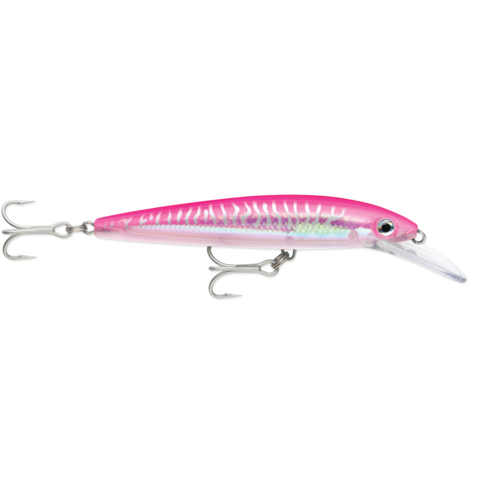 Rapala Husky Magnum 15 5-1/2 inch Hot Pink UV high-speed trolling lure with holographic foil and VMC 4X Perma Steel hooks