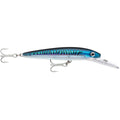 Rapala Husky Magnum 25 6-1/4 inch Silver Blue Mackerel high-speed trolling lure with holographic foil and VMC Perma Steel hooks