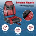 High Back Folding Boat Seat Set with Sponge Cushion-1 Piece