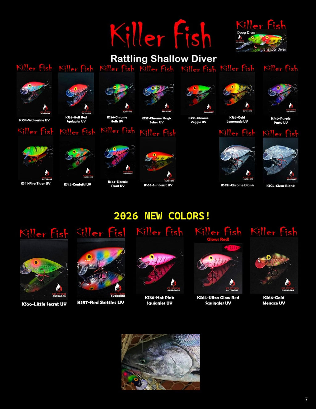 Ice Strong Outdoors - Killer Fish - Rattling Shallow Diver UV