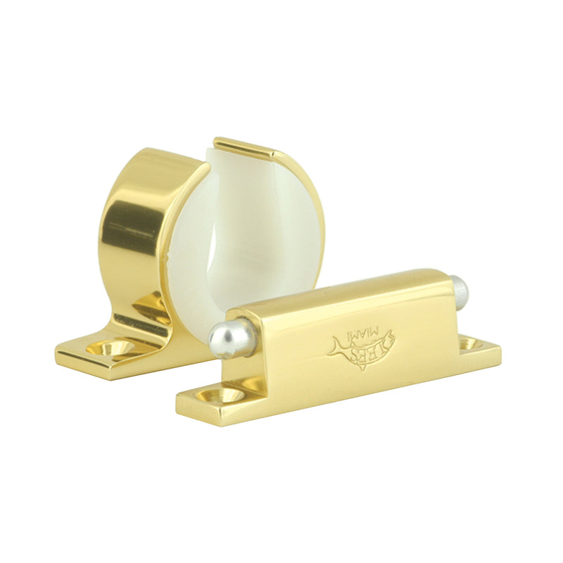 Lee's Tackle bright gold anodized aluminum rod and reel hanger set for Shimano Tiagra 50W