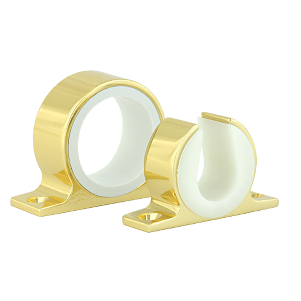 Lee's Single Rod Rack Set in bright gold anodized aluminum finish with vinyl insert and nylon locking ring