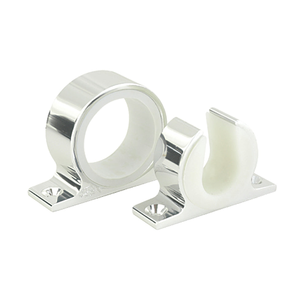 Lee's Single Rod Rack Set in bright silver anodized aluminum with vinyl butt insert and nylon locking ring