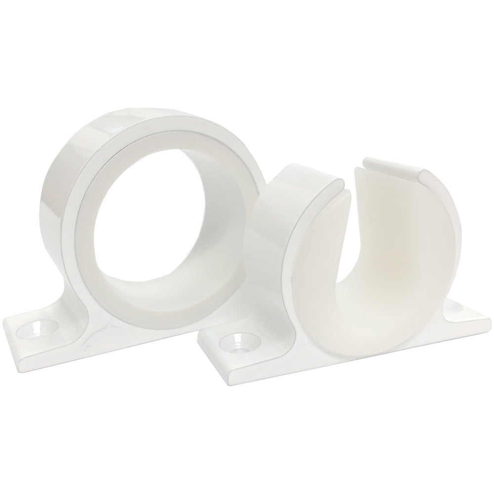 Lee's Tackle Single Rod Rack Set white powder coat anodized aluminum with locking ring and vinyl butt insert