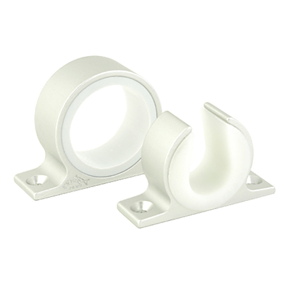 Lee's Single Rod Rack Set in satin silver marine-grade anodized aluminum with vinyl insert and nylon locking ring