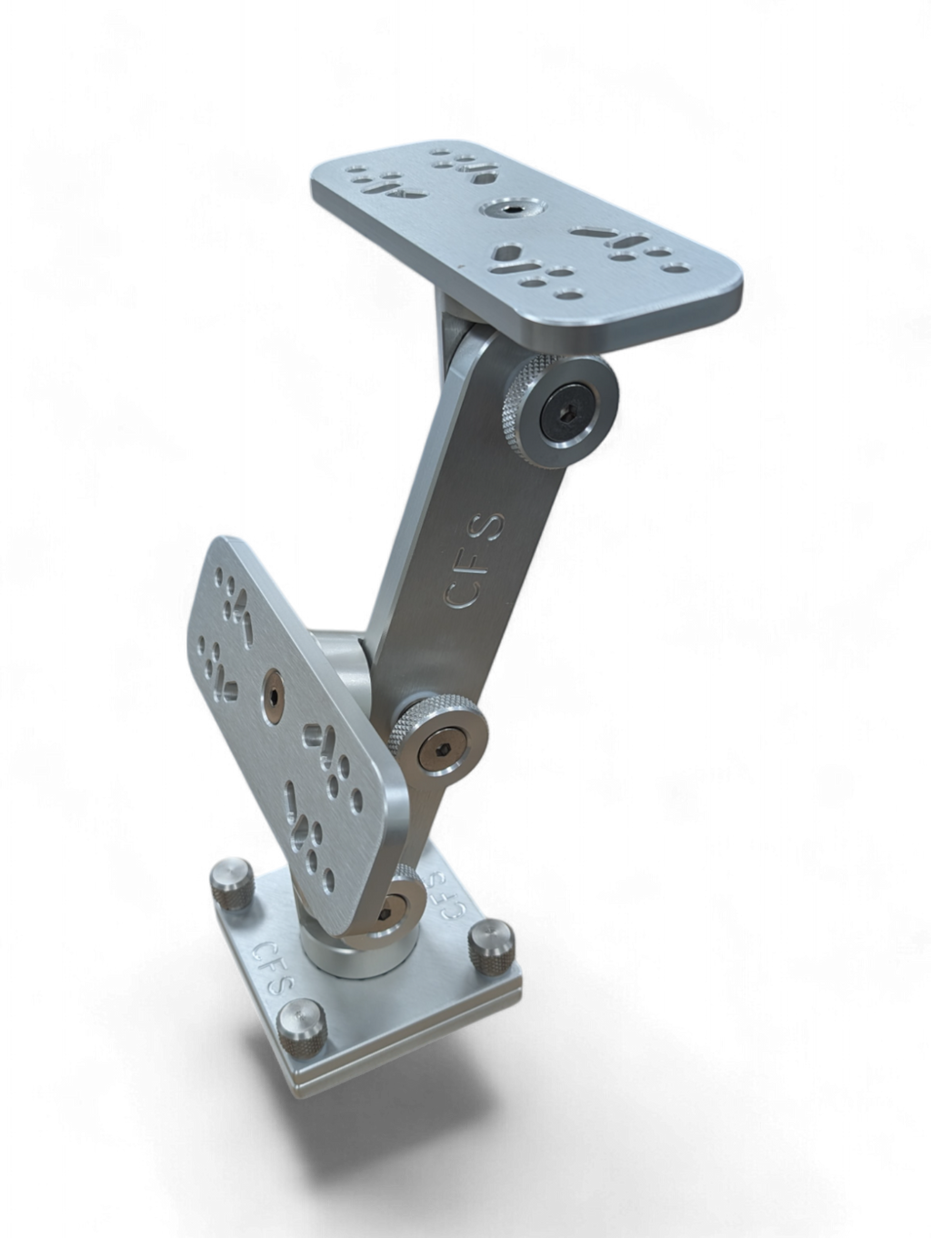 Cisco Double Stack Electronics Mount with two displays stacked on anodized aluminum column