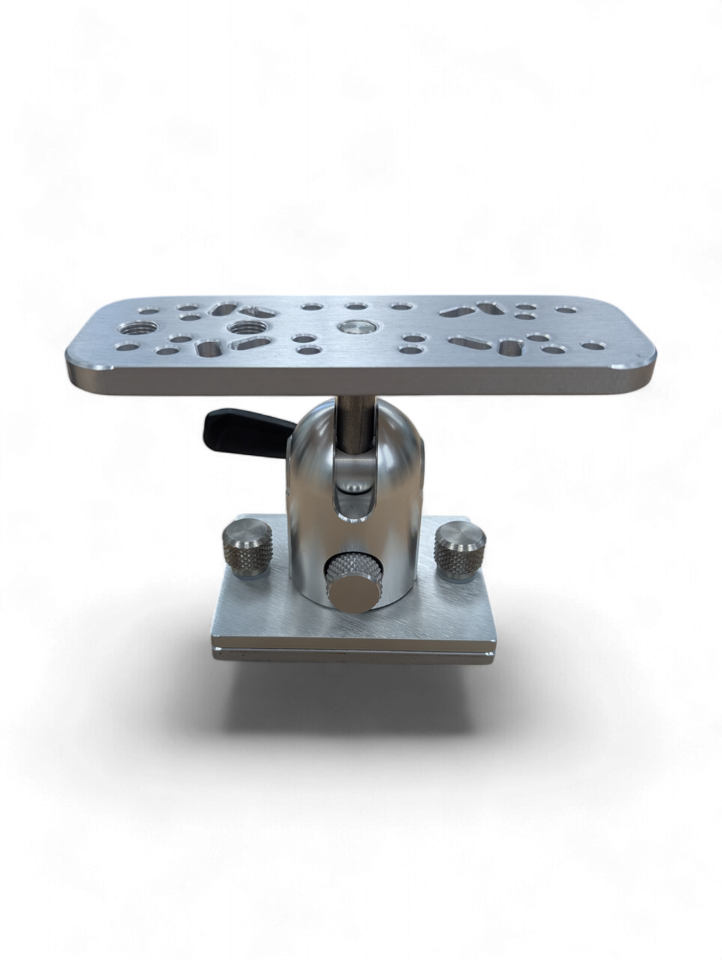 Cisco Short Tilt-Lok Electronics Mount in solid anodized aluminum, 4-inch height tilt-only design with 7-inch mounting plate