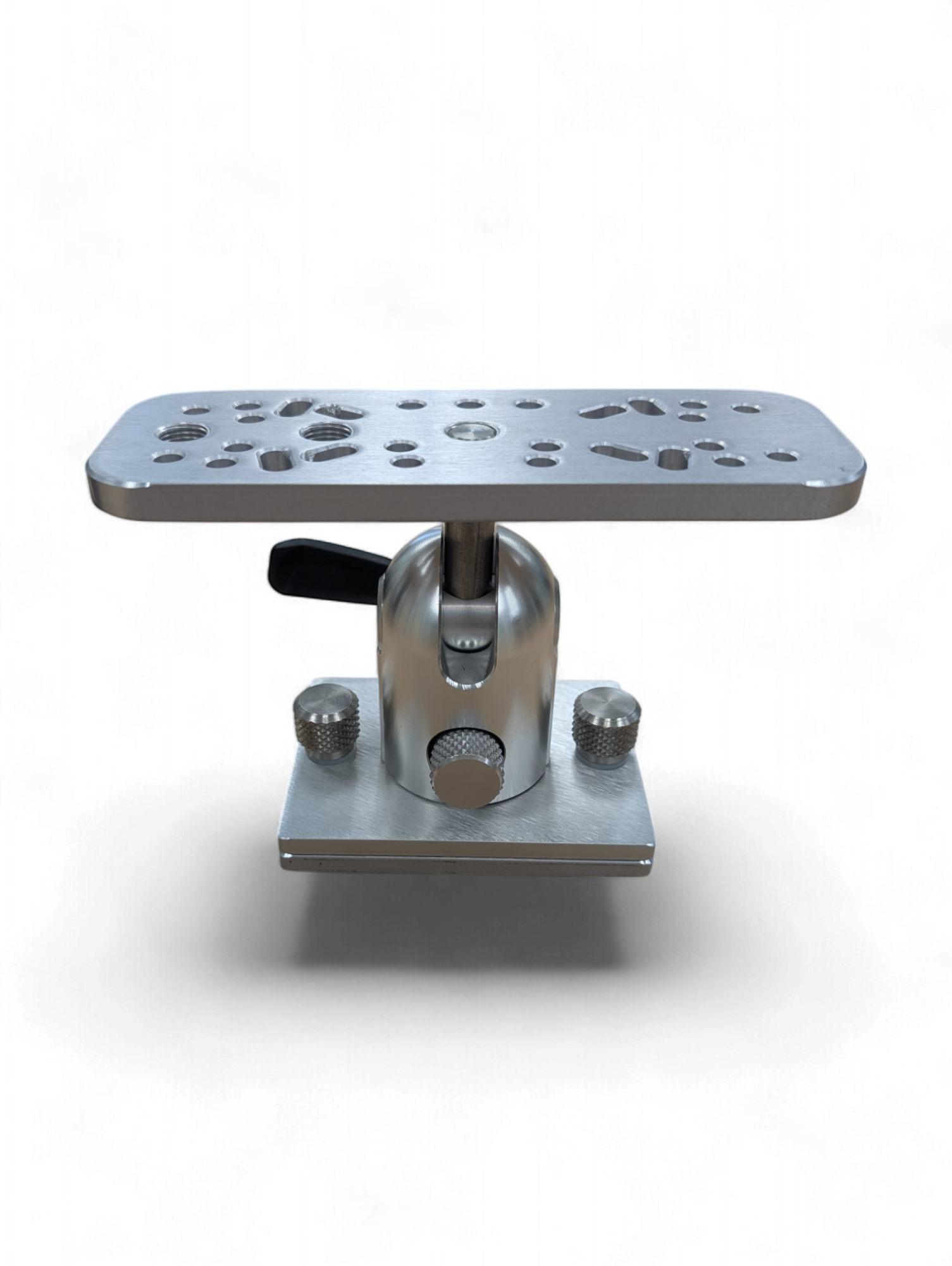 Cisco Short Tilt-Lok Electronics Mount in solid anodized aluminum, 4-inch height tilt-only design with 7-inch mounting plate