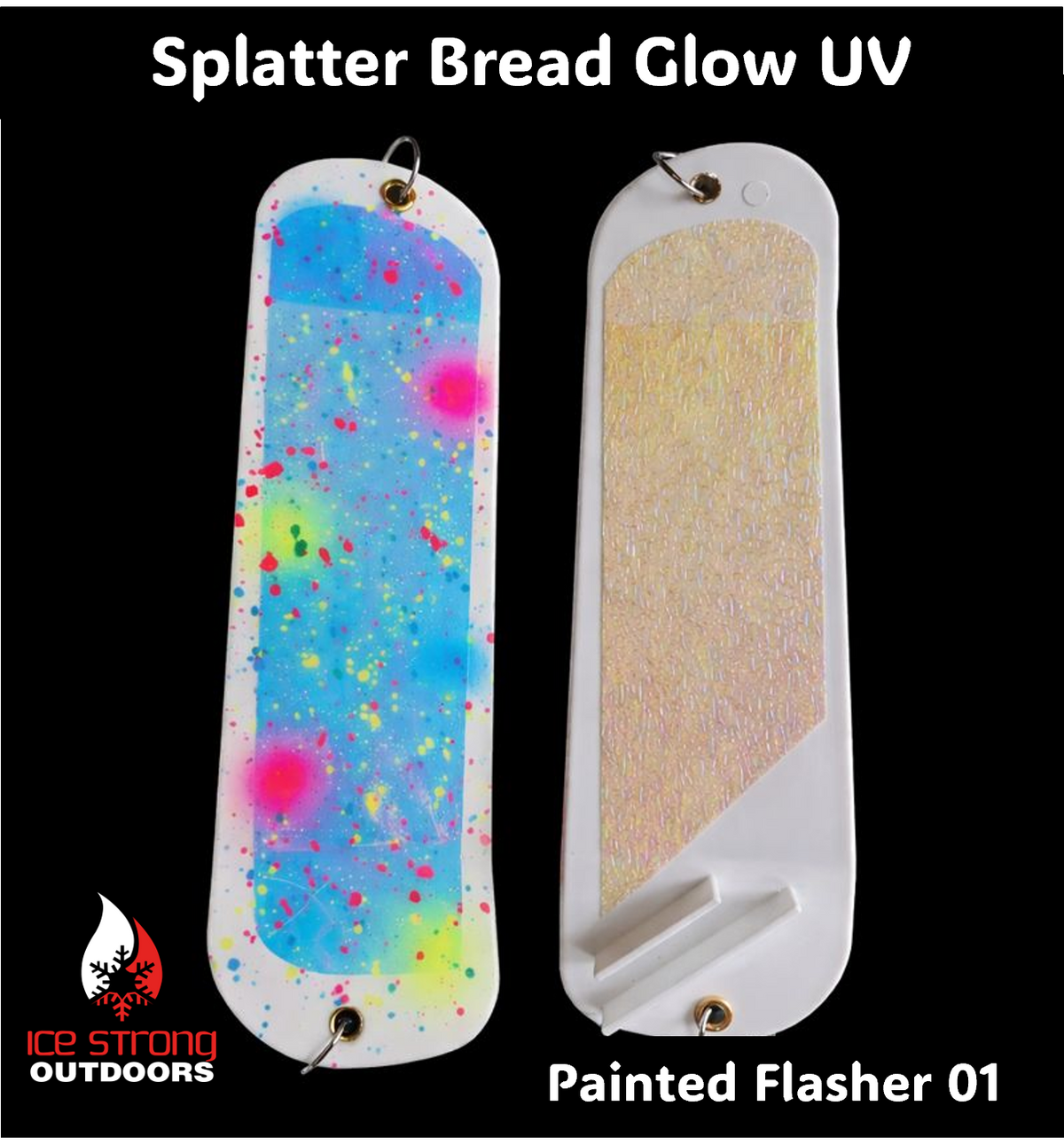 Ice Strong Outdoors - 8.5" Dual Fin Flasher Series - Painted Glow/UV Series