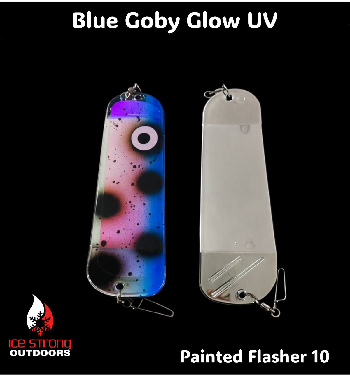 Ice Strong Outdoors - 8.5" Dual Fin Flasher Series - Painted Glow/UV Series