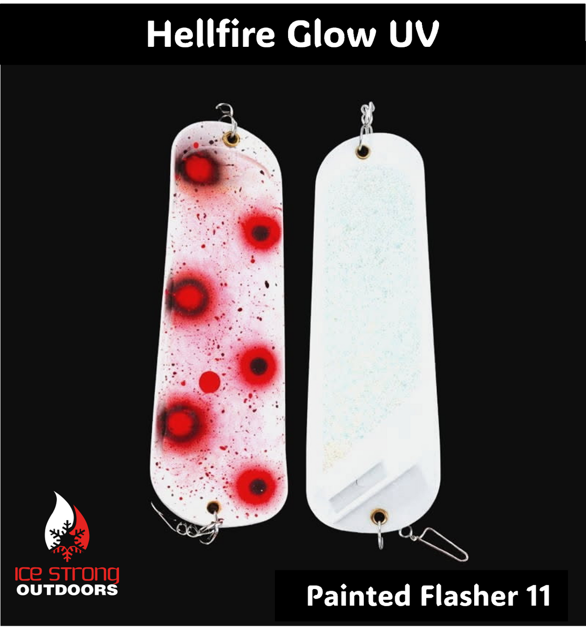 Ice Strong Outdoors - 8.5" Dual Fin Flasher Series - Painted Glow/UV Series