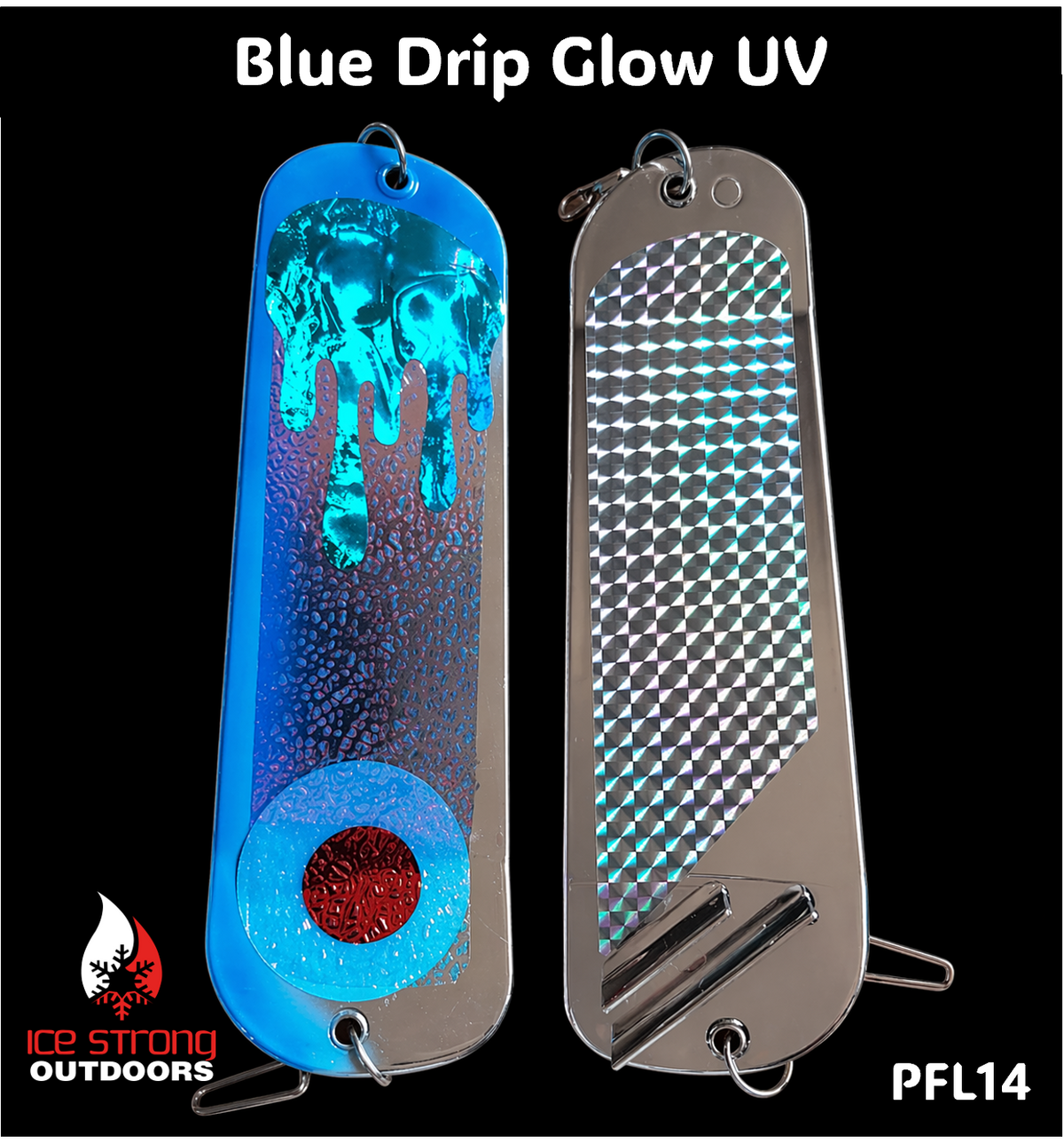 Ice Strong Outdoors - 8.5" Dual Fin Flasher Series - Painted Glow/UV Series