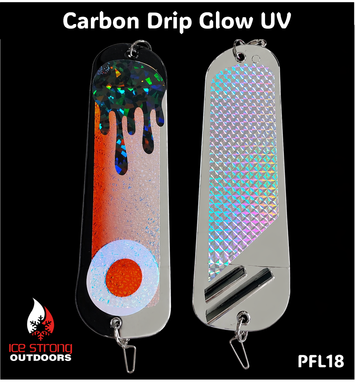 Ice Strong Outdoors - 8.5" Dual Fin Flasher Series - Painted Glow/UV Series