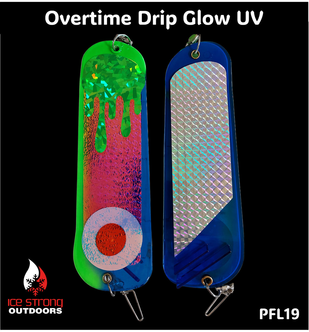 Ice Strong Outdoors - 8.5" Dual Fin Flasher Series - Painted Glow/UV Series