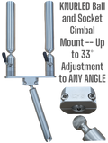 Cisco Double Tube Rod Holder in anodized aluminum with two independently indexing tubes and cam-lever pivot adjustment