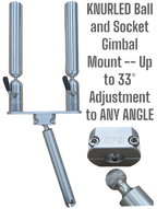 Cisco Double Tube Rod Holder in anodized aluminum with two independently indexing tubes and cam-lever pivot adjustment