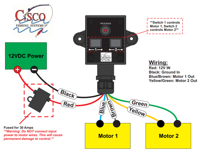 Cisco Fishing Systems Remote Control Wiring Package For Planer Motors