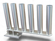 Cisco 6-Pack Rod Storage Mount in solid anodized aluminum mounted on Cisco track rail