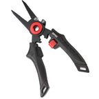 Rapala 7-inch Elite Pliers with Cerakote coating, Mag Lock jaws, Carbide cutters, and neoprene sheath