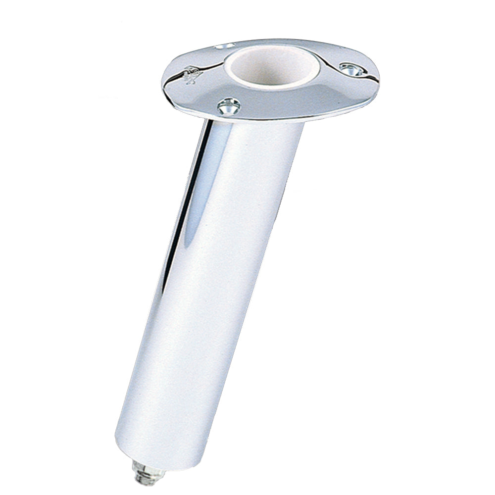 Lee's Tackle Close Ended Stainless Steel Rod Holder Medium 15 Degree with Hose Barb