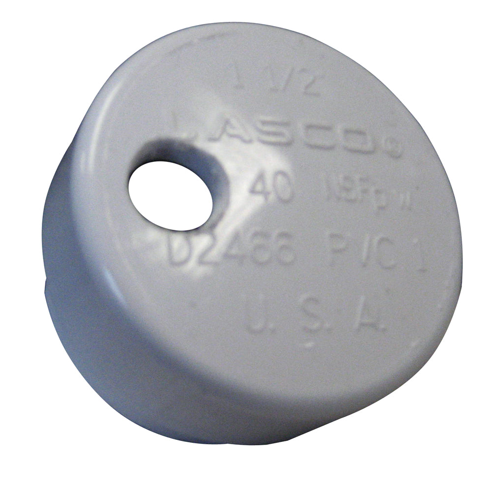 Lee's Tackle PVC drain cap with 1/4 inch NPT hose barb fitting for heavy rod holders