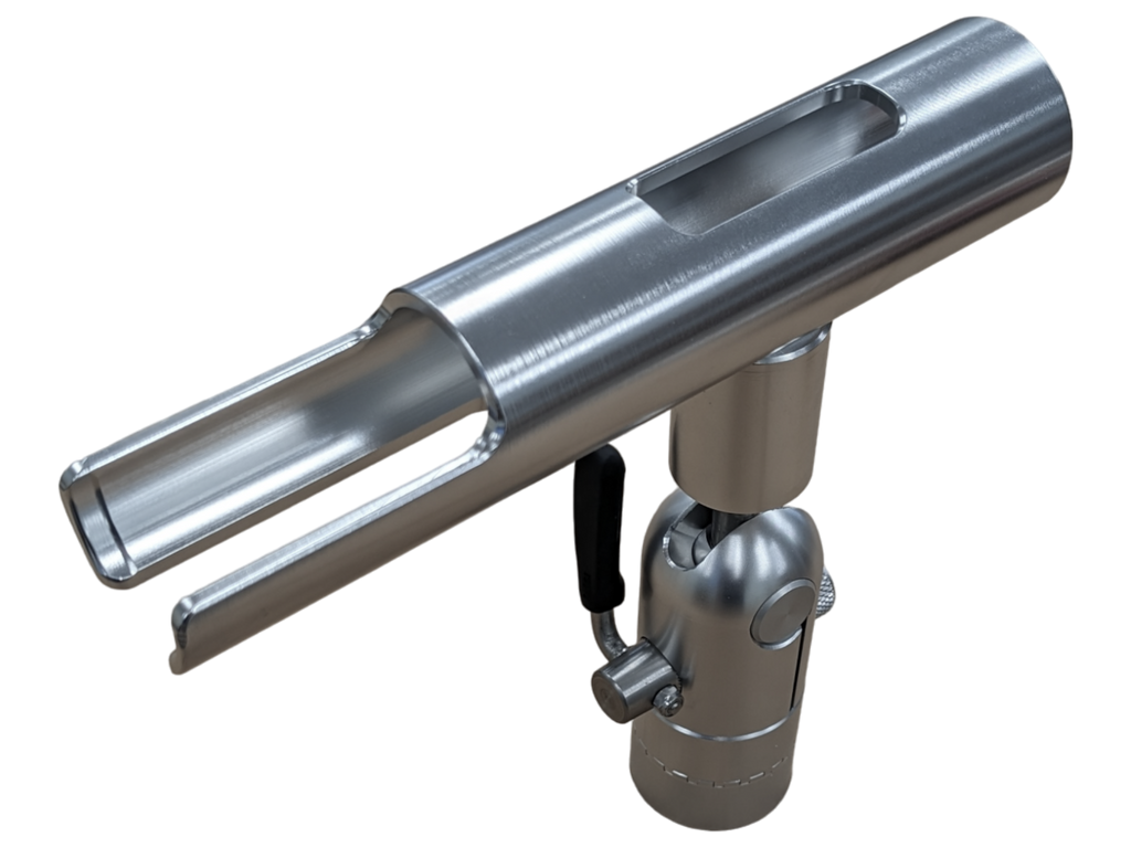 Cisco Fishing Systems Reel-Up Rod Holder in machined anodized aluminum with open cradle saddle for line-counter reels