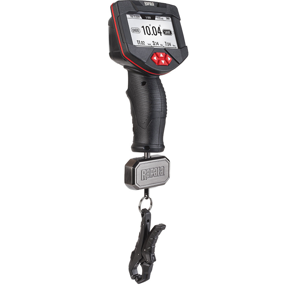 Rapala 20lb High Vis Digital Scale with E-Ink display and composite fish clamp